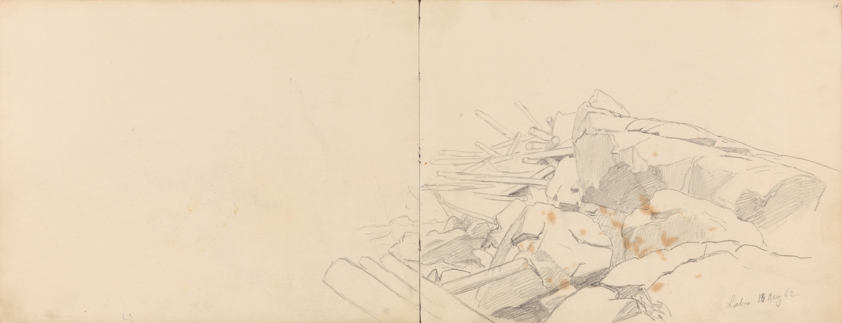 Fastsittende tømmer, Labro (detalj) [Tegning]