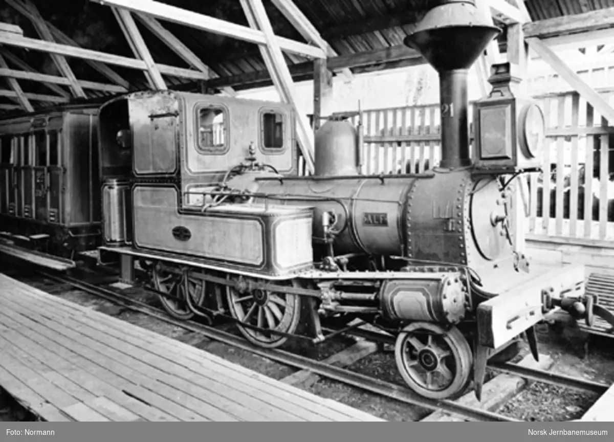 Jernbanemuseet på Disen : Damplokomotivet "Alf"