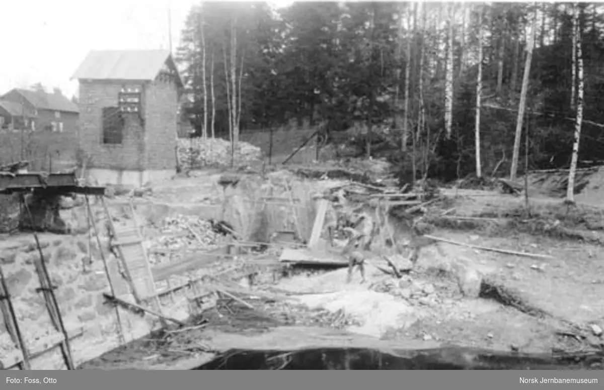 Ommuring av dam ved Fjellhamar Bruk