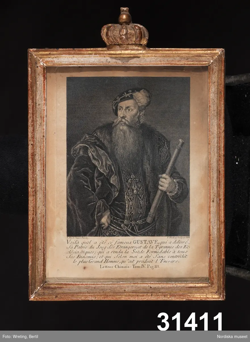 Kungaporträtt av Gustav I (Gustav Vasa).